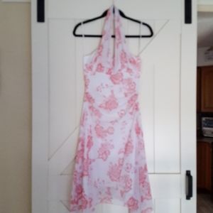 Floral Smocked Waist Halter Dress